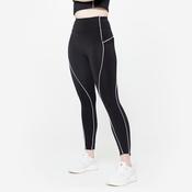 Women's High-Waisted Leggings with Piping - Printed Black and White image