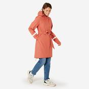 Women's City Bike Waterproof Trench Coat with Hood - Terra Cotta image
