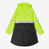KIDS RAIN PONCHO DAY NIGHT VISIBILITY - BLACK NEON YELLOW
