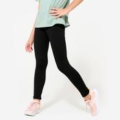 Girls' Warm Breathable Synthetic Leggings S500 - Black image
