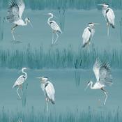 Arthouse Heron River Blue Wallpaper image