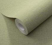 Erismann Serenity Linen Texture Olive Green Wallpaper image