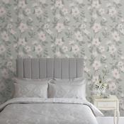 Laura Ashley Fleurir Smoke Green Wallpaper image