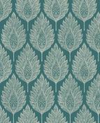 Graham &amp; Brown Flame Leaf Teal Wallpaper image
