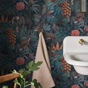 Graham &amp; Brown Jungle Jamboree Navy &amp; Teal Wallpaper
