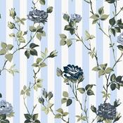 Cath Kidston Climbing Rose Blue Wallpaper