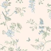 Cath Kidston Birds and Roses Blue Wallpaper image