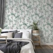 Arthouse Bamboo &amp; Blossom White Wallpaper