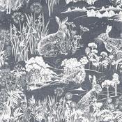 Arthouse Meadow Hare Navy Wallpaper