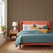 Arthouse Pinstripe Wood Slats Brown Wallpaper image