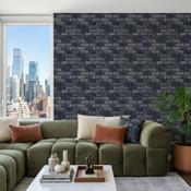 Arthouse Metallic Brick Navy/Gold Wallpaper