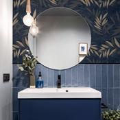 Arthouse Luxury Leaf Navy Champagne Wallpaper