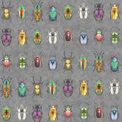 Beetle Jewels Multi Charcoal Wallpaper image