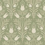 Esselle Heritage Tulip Spring Green Wallpaper image