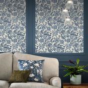 Laura Ashley Adain Palace Dark Seaspray Blue Wallpaper image