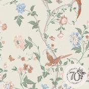 Laura Ashley Summer Palace Sage Apricot Wallpaper image