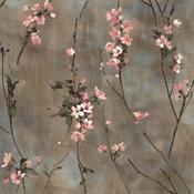 Woodchip &amp; Magnolia Blossom Brown &amp; Blush Wallpaper