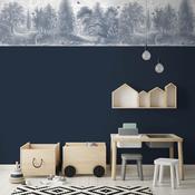 Woodchip &amp; Magnolia Garden of Eden Border - Reservoir Blue