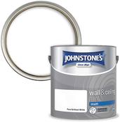 Johnstone's Wall and Ceiling Matt Paint - Pure Brilliant White - 2.5L