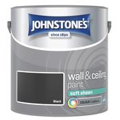 Johnstone's Wall and Ceiling Soft Sheen Paint - Black - 2.5L