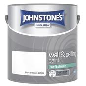 Johnstone's Wall and Ceiling Soft Sheen Paint - Brilliant White - 2.5L
