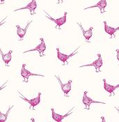 Joules Flirty Pheasants Truly Pink Wallpaper image