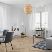 Greige Oak Herringbone Laminate Wooden Flooring 10 x 60cm