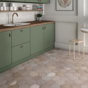 Heritage Rose Hexagon Porcelain Tile 17.5 x 20cm