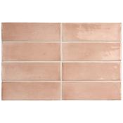 Coco Orchard Pink Gloss Porcelain Tile 5 x 15cm
