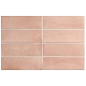 Coco Orchard Pink Matt Porcelain Tile 5 x 15cm