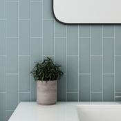Country Ash Blue Ceramic Tile 6.5 x 20cm image
