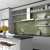 Tribeca Sage Green Porcelain Tile 6 x 24.6cm image