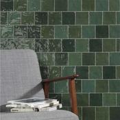 Riad Green Ceramic Tile 10 x 10cm