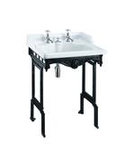 Classic 65 cm basin with invisible overflow and black aluminium basin stand - DesignEmporium