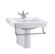 Contemporary basin, towel rail and semi pedestal - DesignEmporium