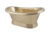 Brass Bateau Basin With Roll Top &amp; Plinth - DesignEmporium