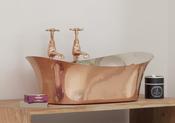 Copper Bateau Basin With Nickel Interior - DesignEmporium