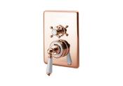 Concealed Dual Control Thermostatic Valve - 2 Outlets, Copper - DesignEmporium