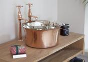 Copper Tub Basin With Nickel Interior - DesignEmporium