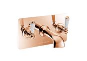 Wall Mounted Bath Filler With Concealing Plate Copper - DesignEmporium