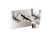 Wall Mounted Bath Filler With Concealing Plate Nickel - DesignEmporium