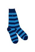 Swole Panda Sky Blue Stripe Socks SP093 image