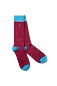 Swole Panda Bamboo Socks SP111 Spotted Burgundy image