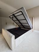 Lyons wingback bed frame with gaslift cage storage