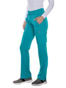 Grey's Anatomy Signature Olivia Female 6-Pocket Scrub Pants - Teal / X-Large / Regular 31" image