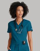 Grey's Anatomy Bree Tuck-in Scrub Top - Caribbean / Large image
