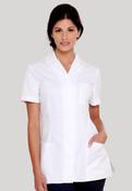 Nurses Uniform Tunic 401B with Concealed Buttons + Square Collar - WHITE / 6 image