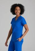 Barco One 4 Pocket V-Neck Perforated Panel Scrub Top - New Royal / Large image
