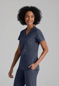 Barco One 4 Pocket V-Neck Perforated Panel Scrub Top - Steel / Medium image