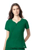 Wonderwink Aero Women’s Quarter Zip Notch Neck Top - Hunter Green / X-Small image